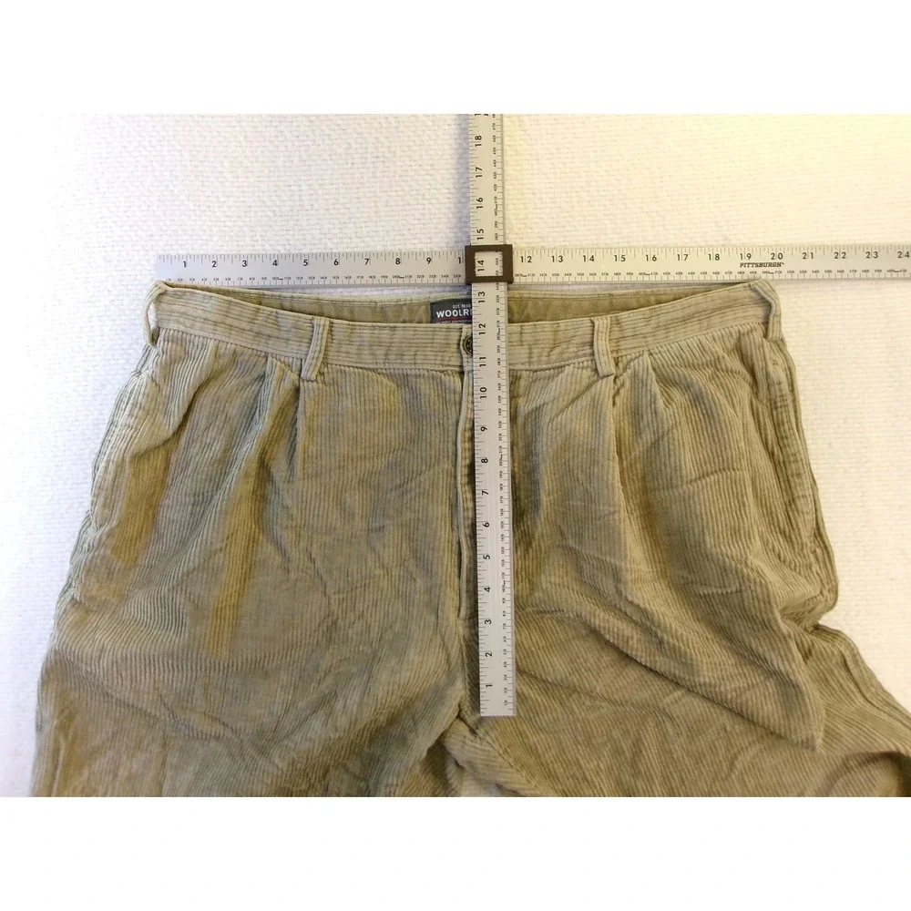 Woolrich Mens 39x29 Corduroy Pants Tan Pleated Front Straight Leg Outdoor Rugged